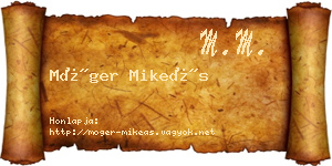 Móger Mikeás névjegykártya